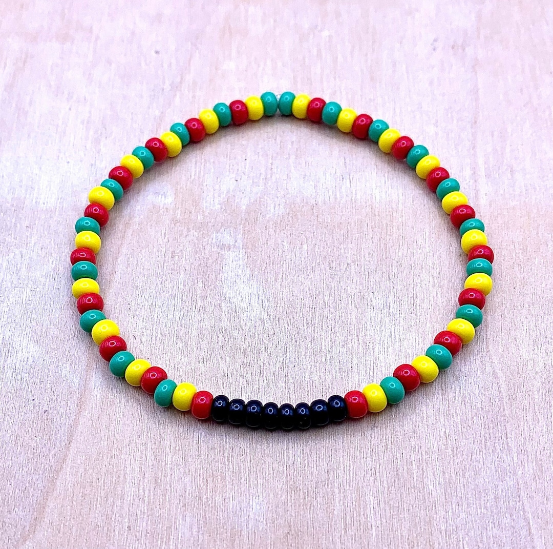 Ghana Flag Bracelet - Stainless Steel Braided Chain With Crystal, Adjustable 18-28 Cm - Souvenir & Gift