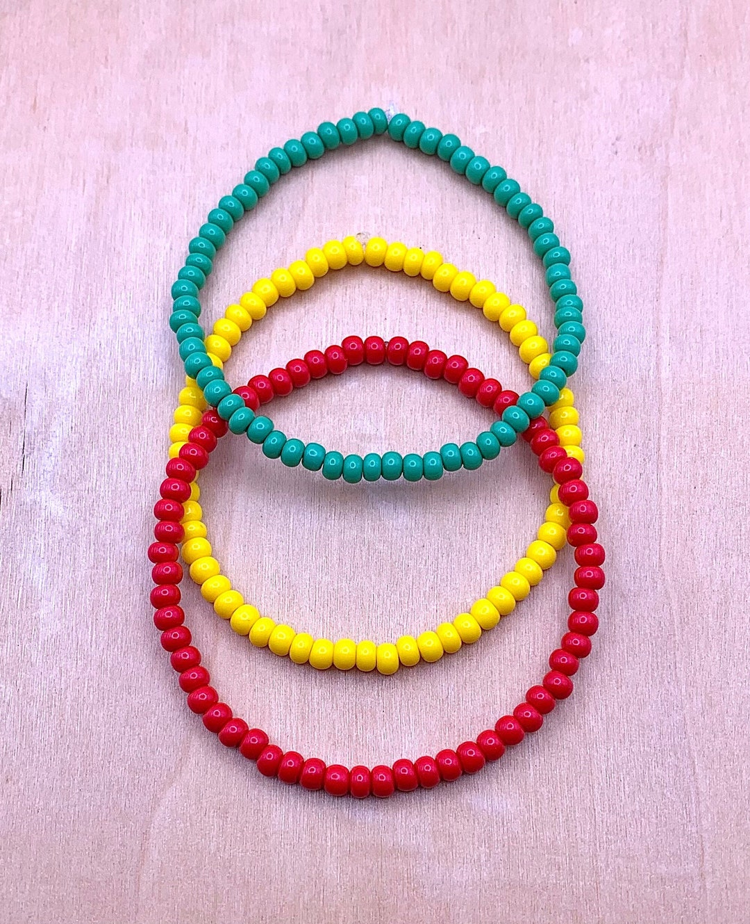 Rasta Bracelet Red Bead Bracelet Yellow Bead Bracelet Etsy