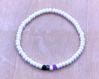 Asexual Pride Bracelet: Seed Bead Ace Pride Jewelry