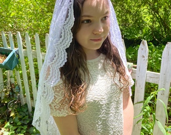 White lace First Communion/Wedding veil
