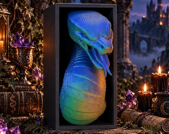 Snake Book Nook | Serpent Bookshelf Decor | Fantasy Library Guardian | Gothic Reptile Figurine | Dark Academia Gift
