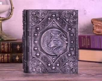 Wolf Tome | Fantasy Secret Book Box | Hidden Compartment | Magical Library Decor | Collector Gift