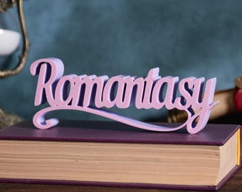 Romantasy Bookshelf Sign | Fantasy Romance Bookish Decor
