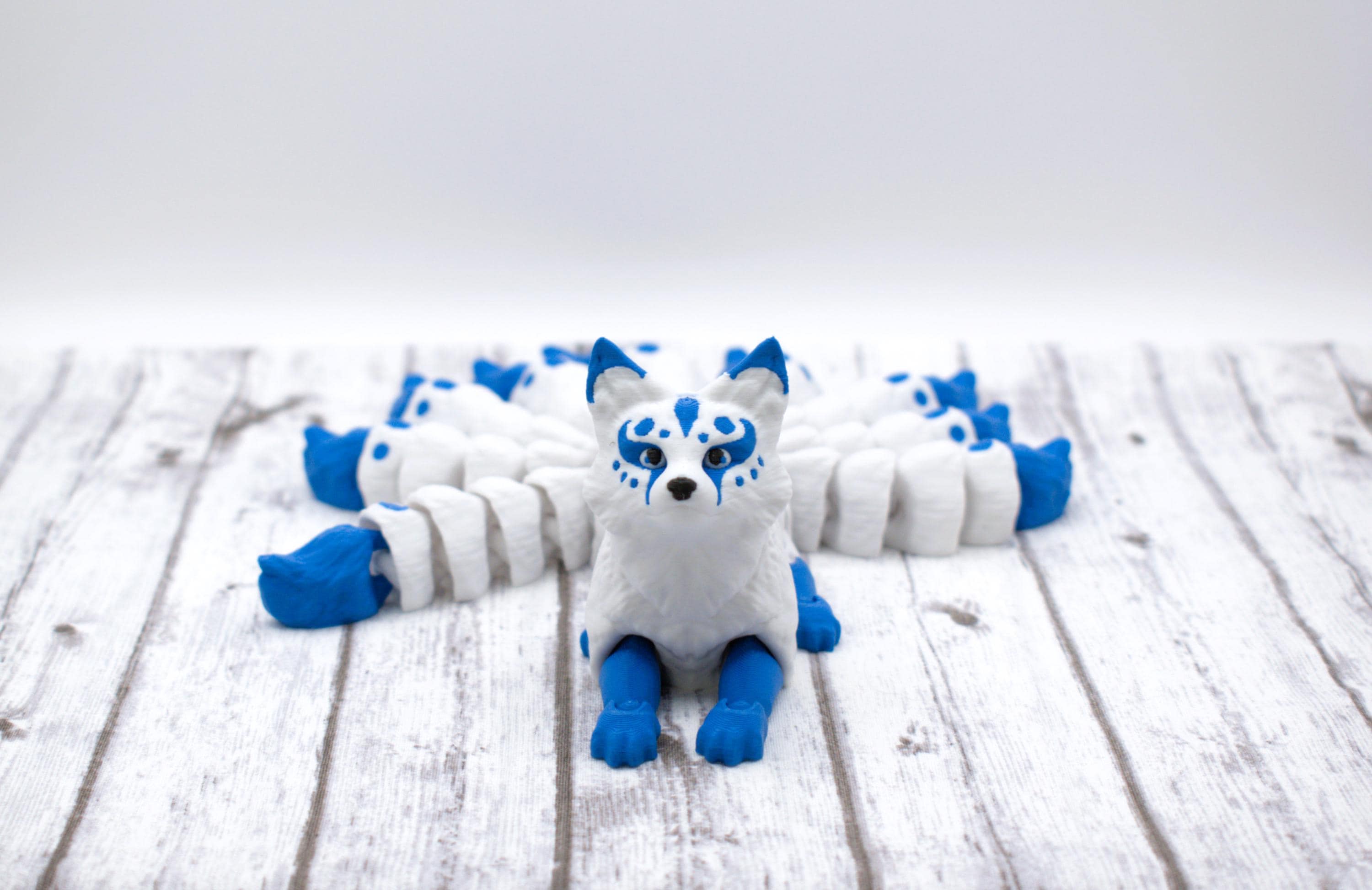 Kitsune Nine Tailed Fox Articulated Stress Relieving Fidget Flexi – 3D Printed