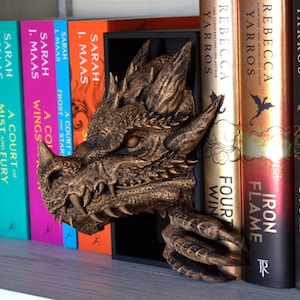 Dragon Emerging Book Nook: Bookish Fantasy Bookshelf Decor