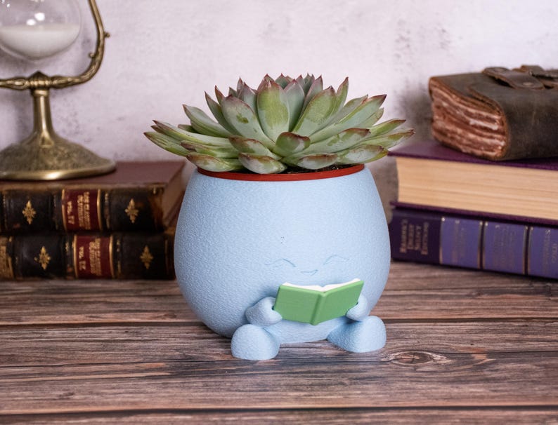 Reading Planter | Bookish Bookshelf Decor for Book Lovers, Readers, and ...
