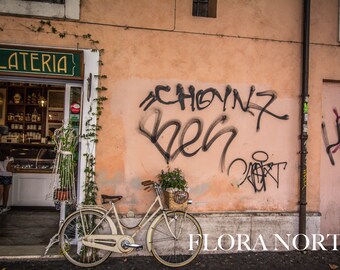 Digital Print Rome Gelato and Bicycle Instant Download