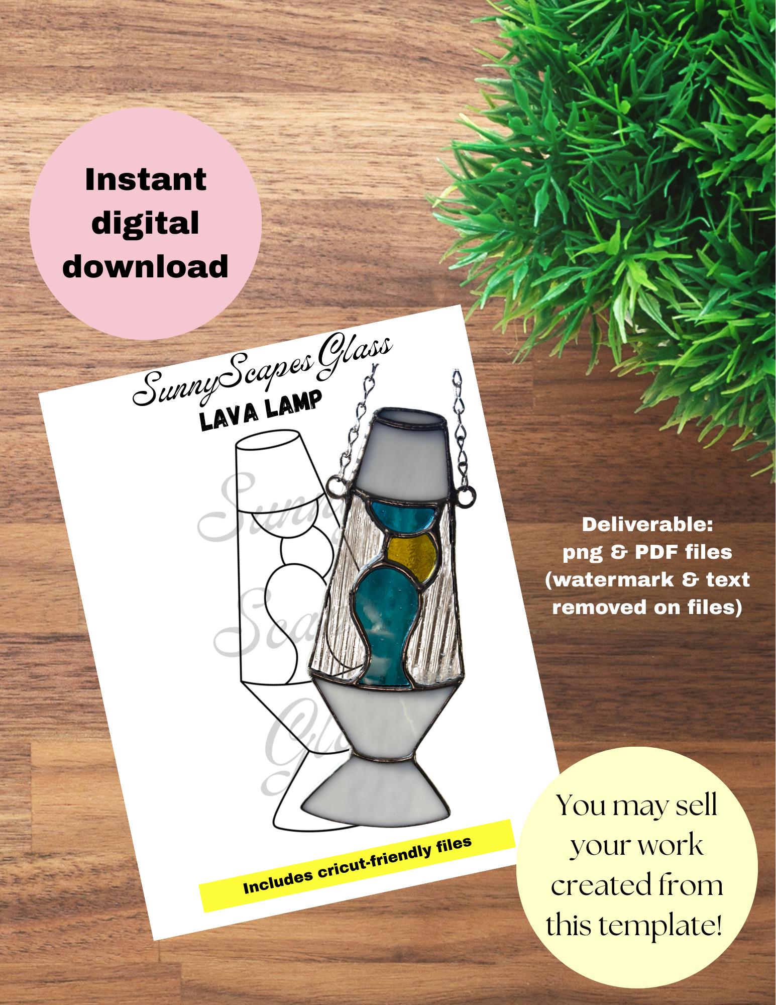 Lava Lamp Stained Glass Pattern Template Beginner Friendly