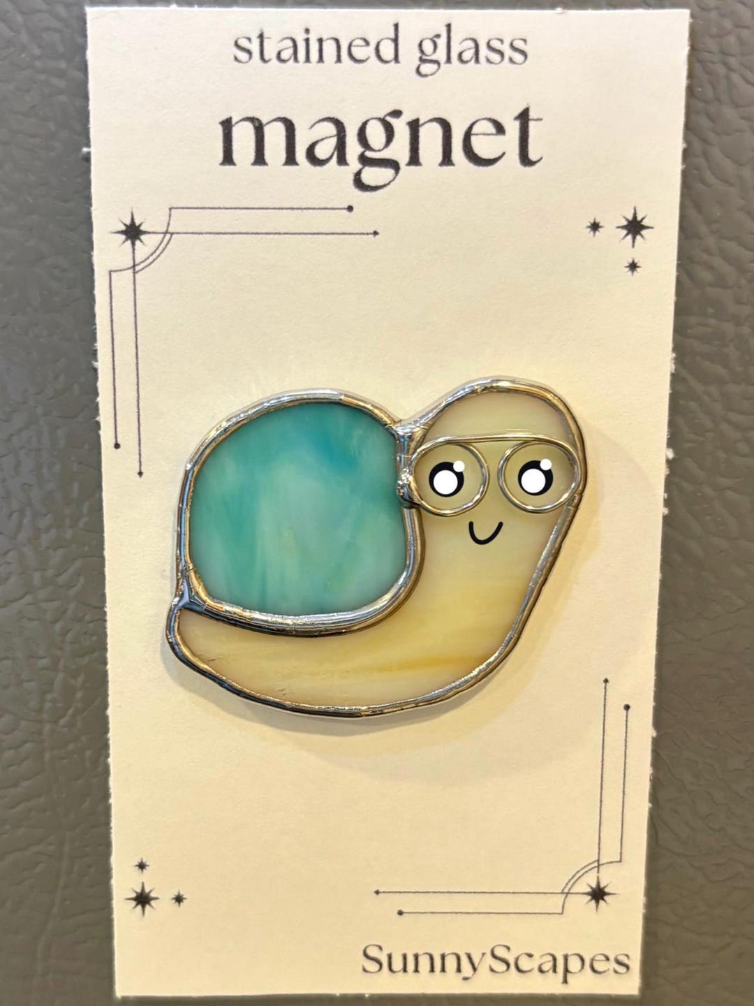 Snail Magnets Blue Stained Glass Snail Magnet | Handmade Glass Fridge Magnet | Cute ...