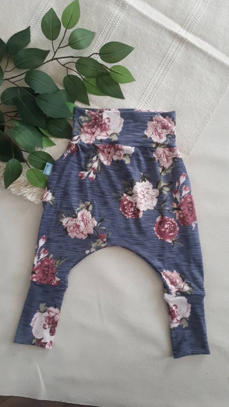 Sarouel pants scalable flowers soft polyester jogging girl