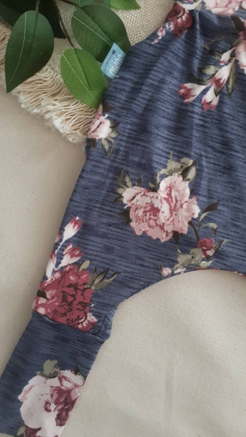 Sarouel pants scalable flowers soft polyester jogging girl