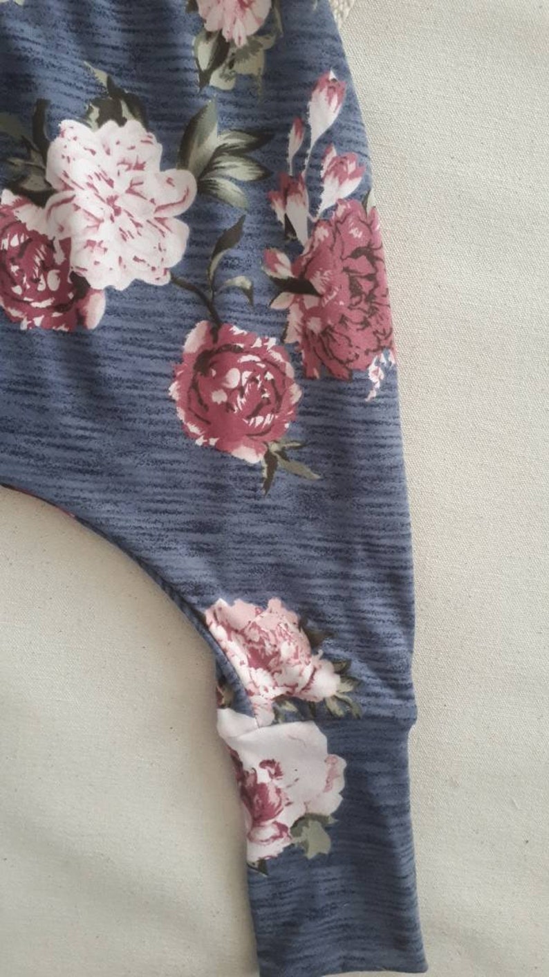 Sarouel pants scalable flowers soft polyester jogging girl