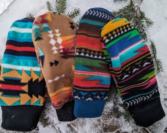 Mitten mitten polar hands gloves warm gauntlet aztek pattern rainbow color winter minimalist boho mittens snow ski mittens colors