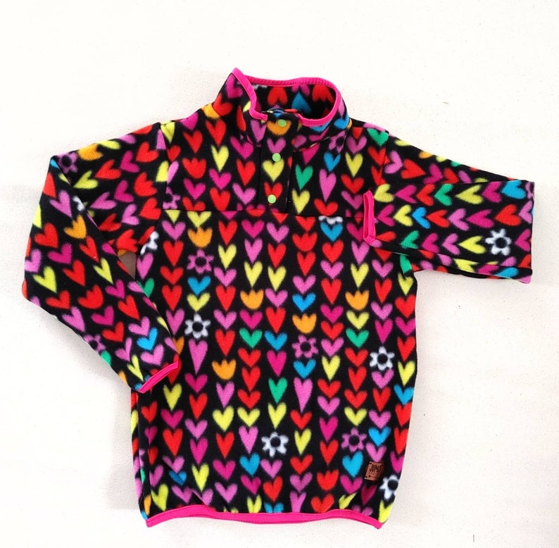 Heart girl polar ski Warm Polar fleece image 3