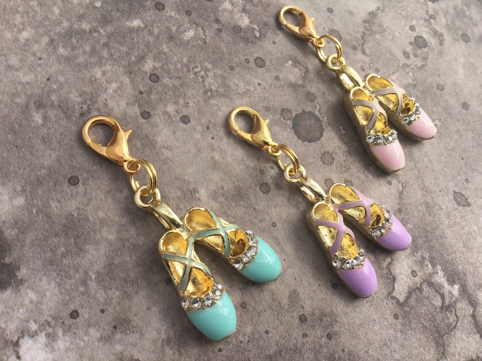 ballet shoes charm zipper pull pendant