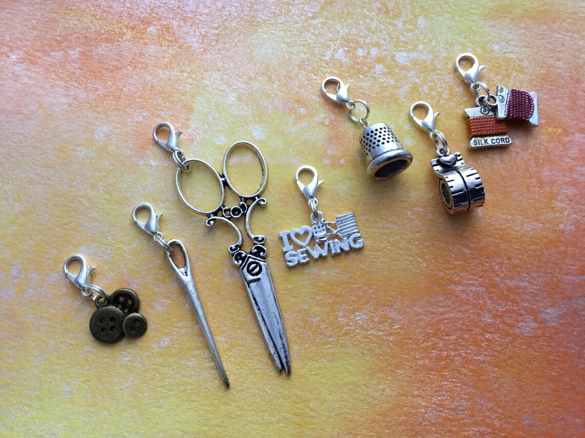 Sewing Quilting Charm Zipper Pull Pendant Set Etsy