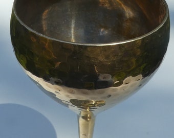 Barware-Bronze wine goblet-stemmed ware- 8 oz- Fill with candy for your sweetie!