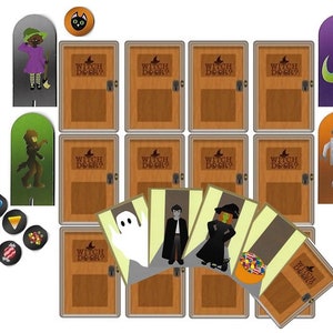 Card Game-Witch Door-Halloween- Ages 6+-Trick or Treating- Card Game for Dress-up play