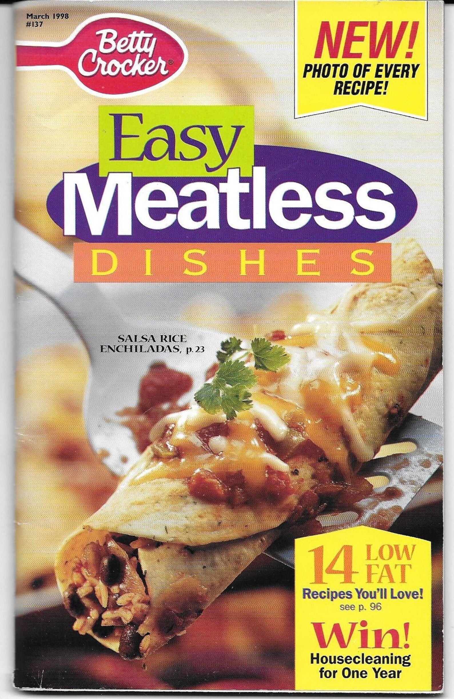 Recipe Bookleteasy Meatless Dishes March 1998betty Crocker92 Pages
