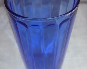 Blue Tumbler -8 oz glass-Birthday gift-Vintage-Barware-Wedding gift