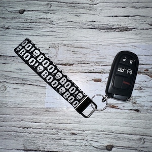 Boo with skull Key Fob Wristlet