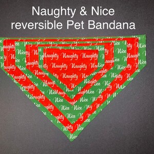 Naughty and Nice Reversible Dog or Cat Bandana