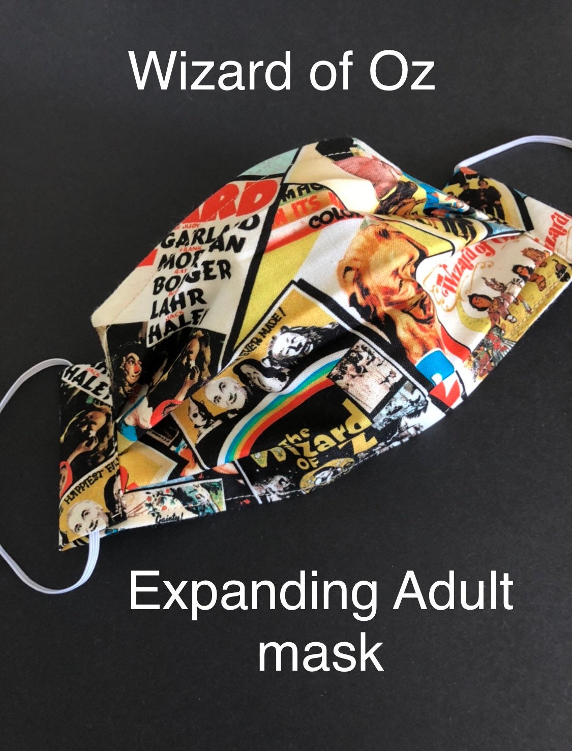 Wizard of OZ Adult Face Mask With Nose Wire washable. Etsy Canada