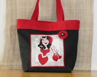 Ladies in Red textile tote