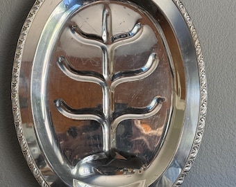 銀メッキのサービングプレート、ヴィンテージ