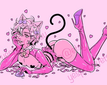BL Kitty Maid Glitter Vinyl Sticker