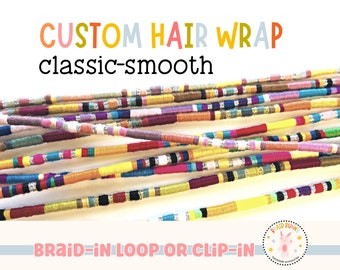 Custom Hair Wrap, Hair Jewlery, Made to Order, Temporary Hippie Hair Wrap, Boho, Hair Clip, You Pick Colors and Charms