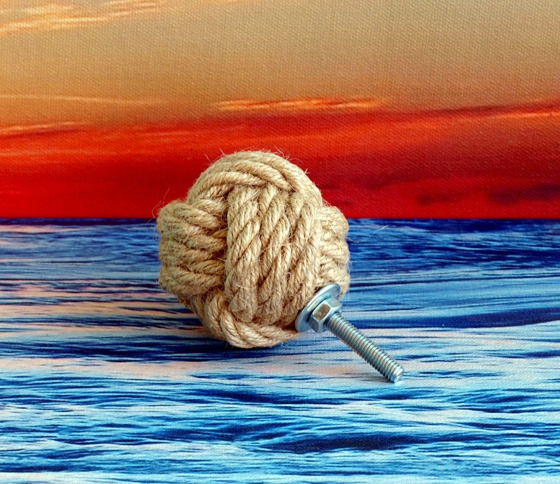 Set of 12 Nautical Rope Ball,nautical Drawer Pulls, Drawer Pull or