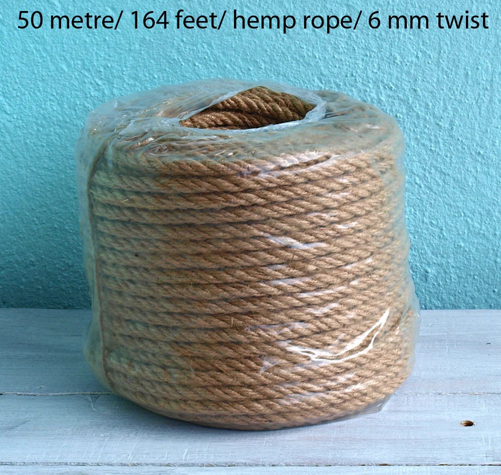 Hemp Rope 6mm 6.56 Feet/Pkg-Natural