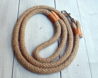 Jute rope dog leash,14 mm wide strong dog leash with hardware,Length 5 ft., handmade