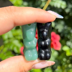 Mini Fiary Carvings | Black Obsidian or Green Aventurine Figure | Radiant & Magical Energy