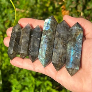 Small or Medium Double-Terminated Labradorite Points | Healing Crystal for Balance & Intuition