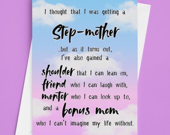 Tarjeta de regalo para madrastra por el Día de la Madre - Tarjeta del Día de la Madre para madrastra