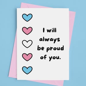 Kaart voor Trans Loved One - Always Pride of You - Trans Pride-vlagkleuren