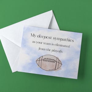 Tarjeta de eliminación de equipo de fútbol: tarjeta divertida para los playoffs