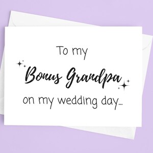 Carte pour grand-père en prime le jour du mariage