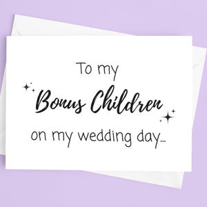 Karte für Bonuskinder an meinem Hochzeitstag