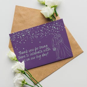 Conjunto de cartões de agradecimento para casamento