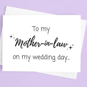 Carte pour belle-mère le jour du mariage