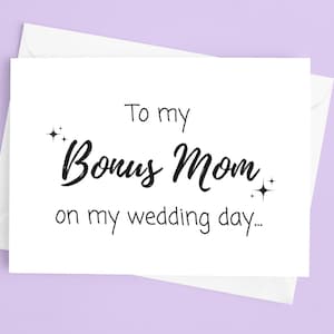 Cartão de casamento para mãe bônus - para presente de casamento para mãe bônus