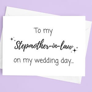 Zu meiner Stiefmutter an meinem Hochzeitstag Karte