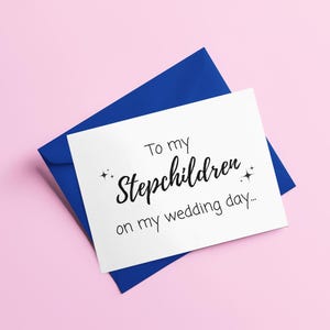 Cartão para meus enteados no dia do meu casamento