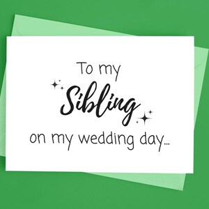 Cartão para meu irmão no dia do meu casamento