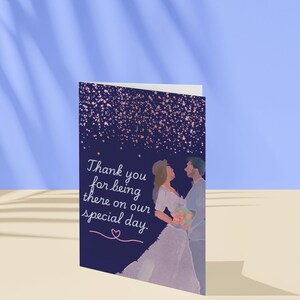 Conjunto de cartões de agradecimento para casamento