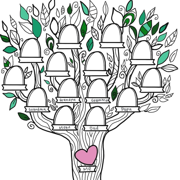 Family Tree Coloring Page