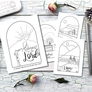 LDS Temple Coloring Pages- Minimalist- Boho- General Conference Activity